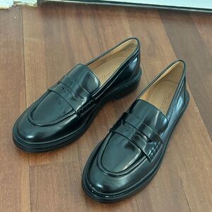 Madewell Black Patent Penny Loafers